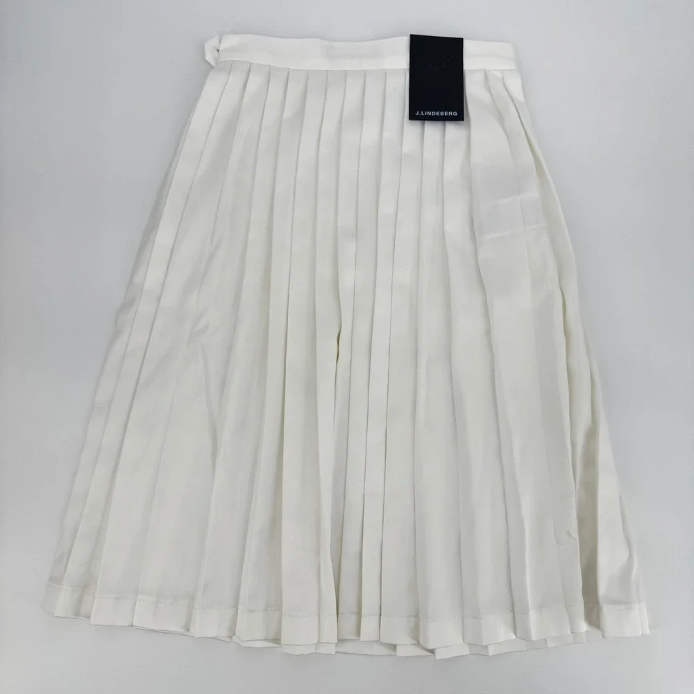 J.Lindeberg Dorothea Pleated Skirt White XS Womens Golf Tennis‎ Athleisure